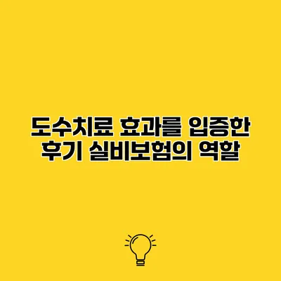 도수치료 효과를 입증한 후기 실비보험의 역할