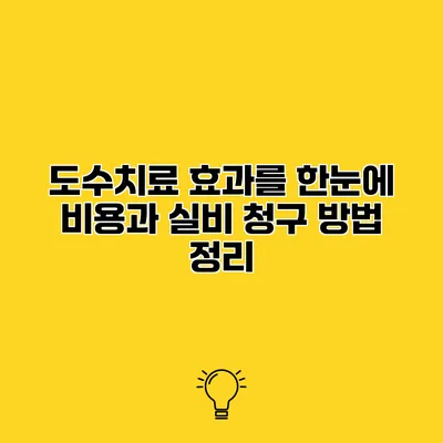 도수치료 효과를 한눈에 비용과 실비 청구 방법 정리