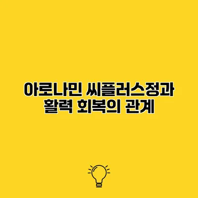 아로나민 씨플러스정과 활력 회복의 관계