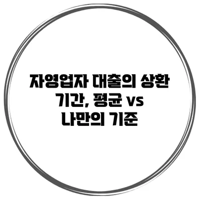 자영업자 대출의 상환 기간, 평균 vs 나만의 기준