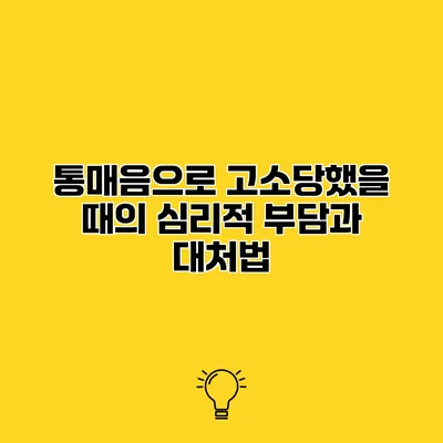 통매음으로 고소당했을 때의 심리적 부담과 대처법